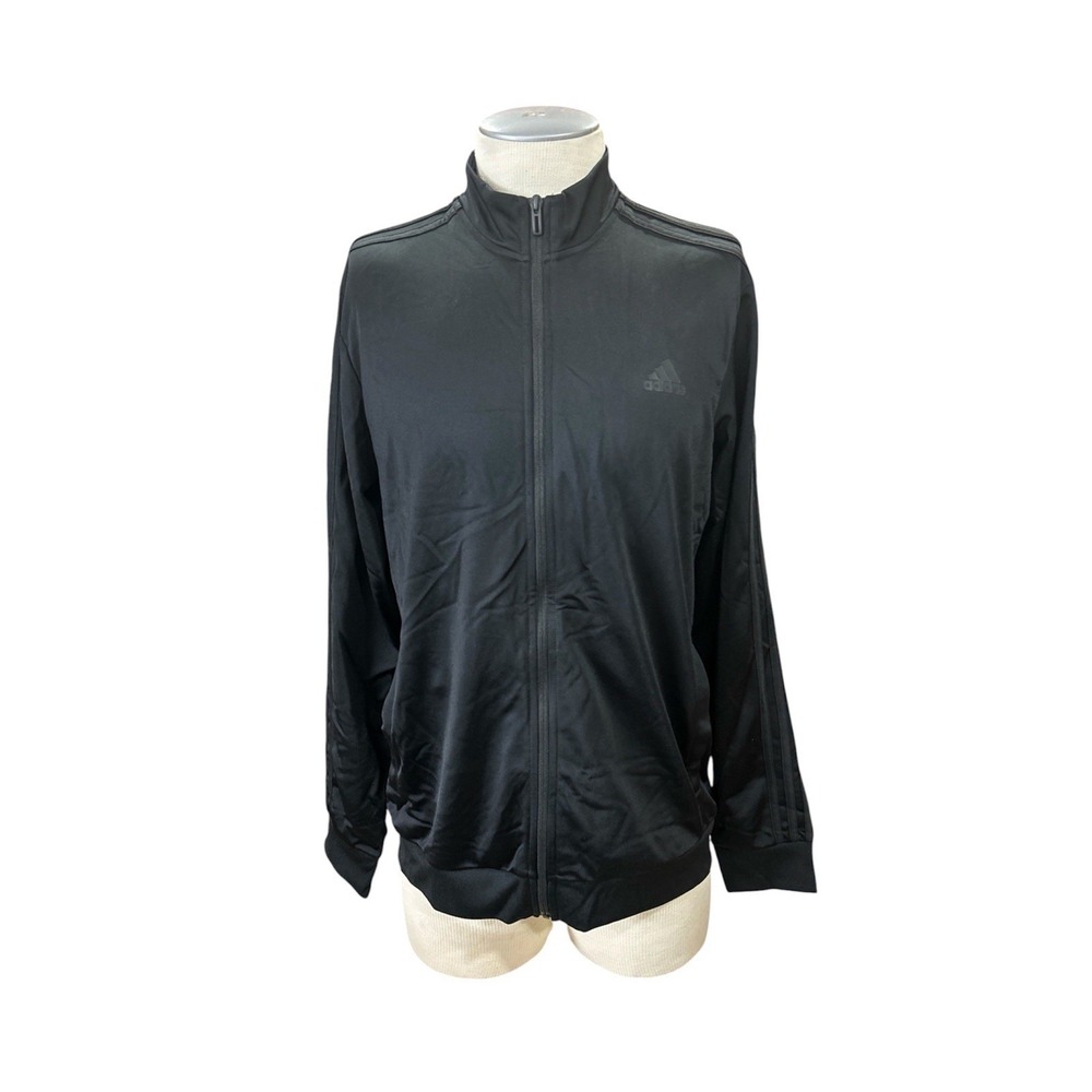 Adidas Men Essentials 3-Stripes Tricot Track Jacket Black‎ Large NWT H46101